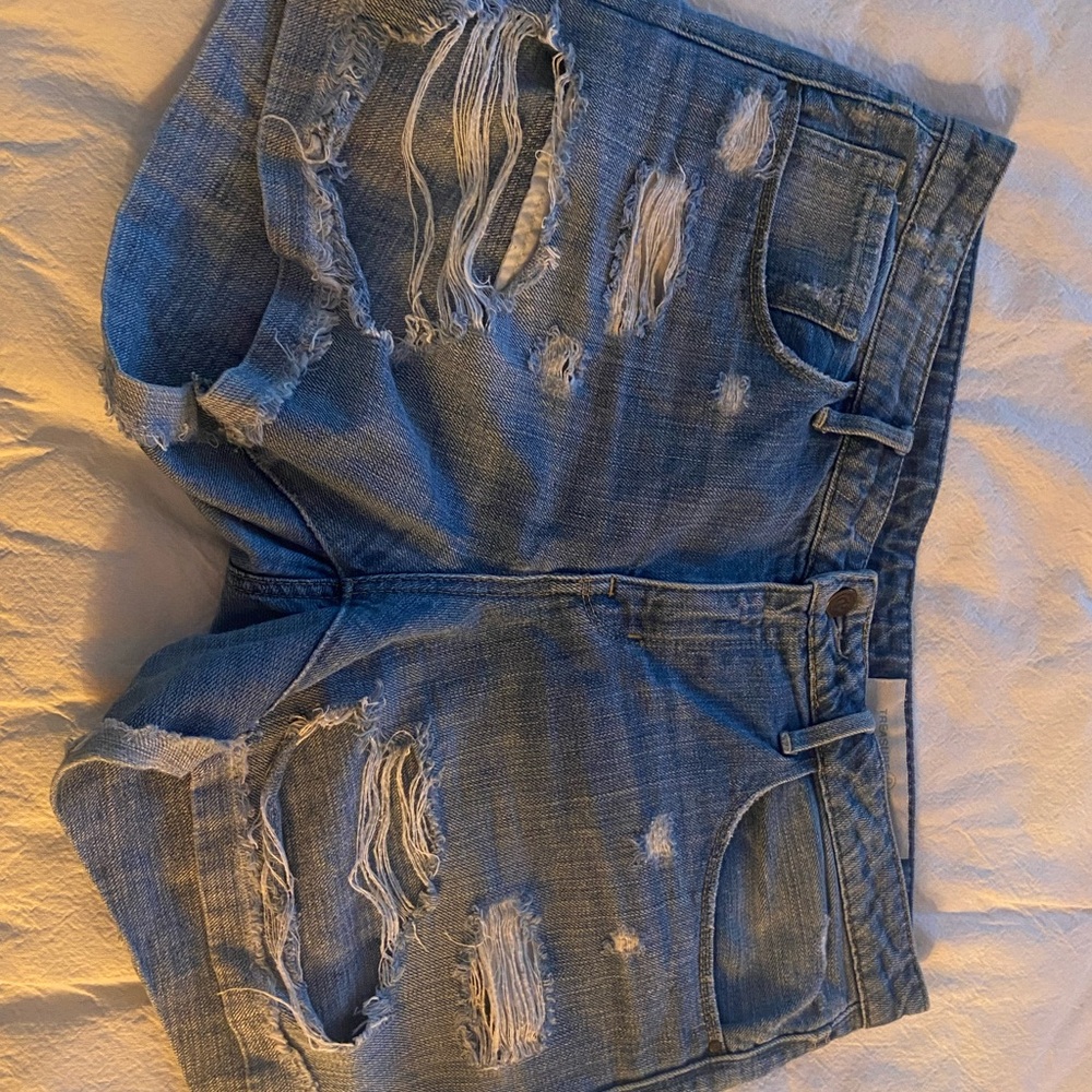 Treasure & Bond Blue Distressed Denim Jean Shorts